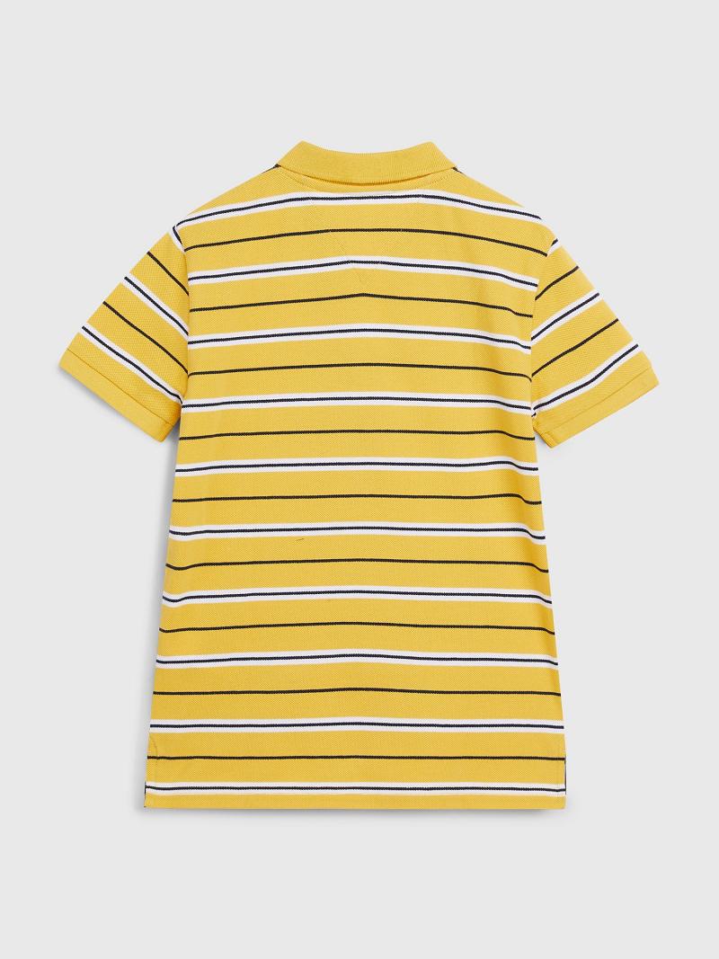 Fiú Tommy Hilfiger Stripe Polos Sárga | HU 2155QMA